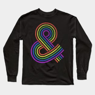 Rainbow Ampersand Vintage Styled & Symbol Long Sleeve T-Shirt